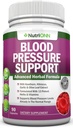 Blood Pressure Support - 13 urter & vitaminer - med tjørn, Hibiscus, hvidløg & Olive Leaf Extract - Natural Supplement for kvinder & mænd - Høj styrke kapsler - Non- GMO - 90 dages forsyning