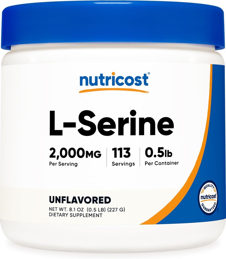 Nutricost L- Serine Powder, 113 Servering (.5LB) - 2.000 MG Per Servering - Non- GMO, Gluten Free