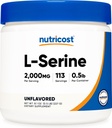 Nutricost L- Serine Powder, 113 Servering (.5LB) - 2.000 MG Per Servering - Non- GMO, Gluten Free