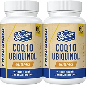 Liposomal CoQ10 Ubiquinol 600mg Softgels | Superior Absorption Ubiquinol CoQ10 Supplement | Powerful Active Antioxidant Form of Coenzyme Q10 | Heart Function & Energy Production | 120 Softgels