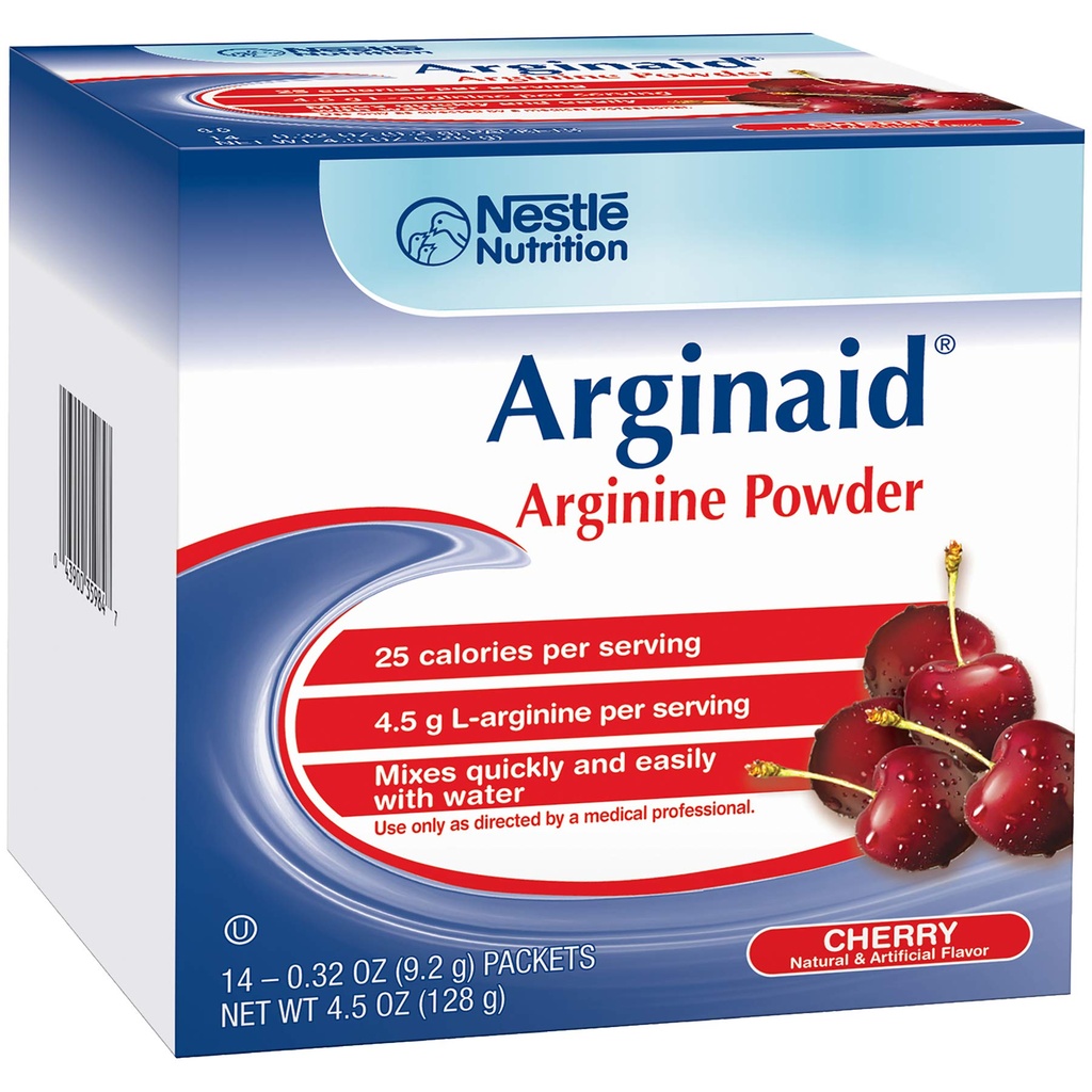 Arginaid Arginin Powder Drink Mix, Cherry - Nutritional Needs for Whound Care - 0,32 OZ Pakninger (14 CT / Pack) (Pakning med 2)