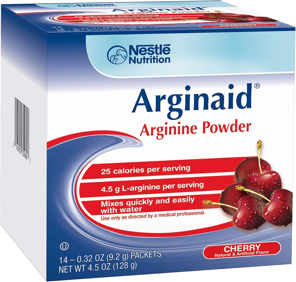Arginaid Arginin Powder Drink Mix, Cherry - Nutritional Needs for Whound Care - 0,32 OZ Pakninger (14 CT / Pack) (Pakning med 2)