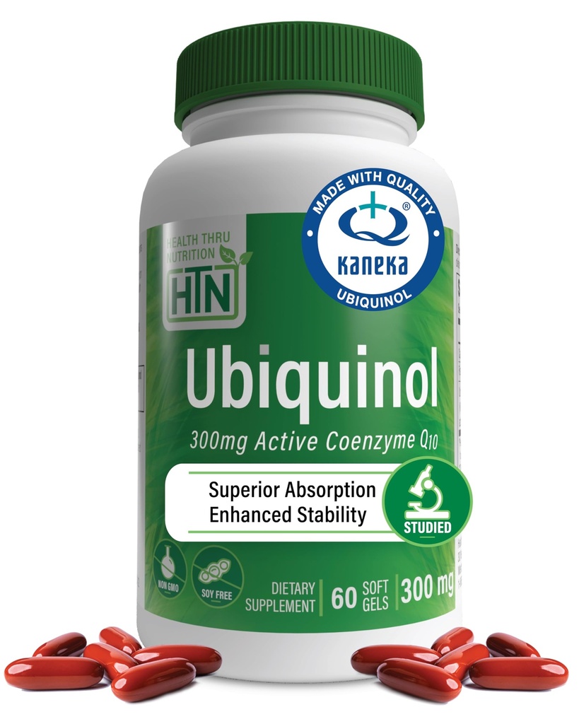 Health Thru Nutrition Ubiquinol 300mg 60 Softgels as Kaneka QH Reduceret CoQ- 10