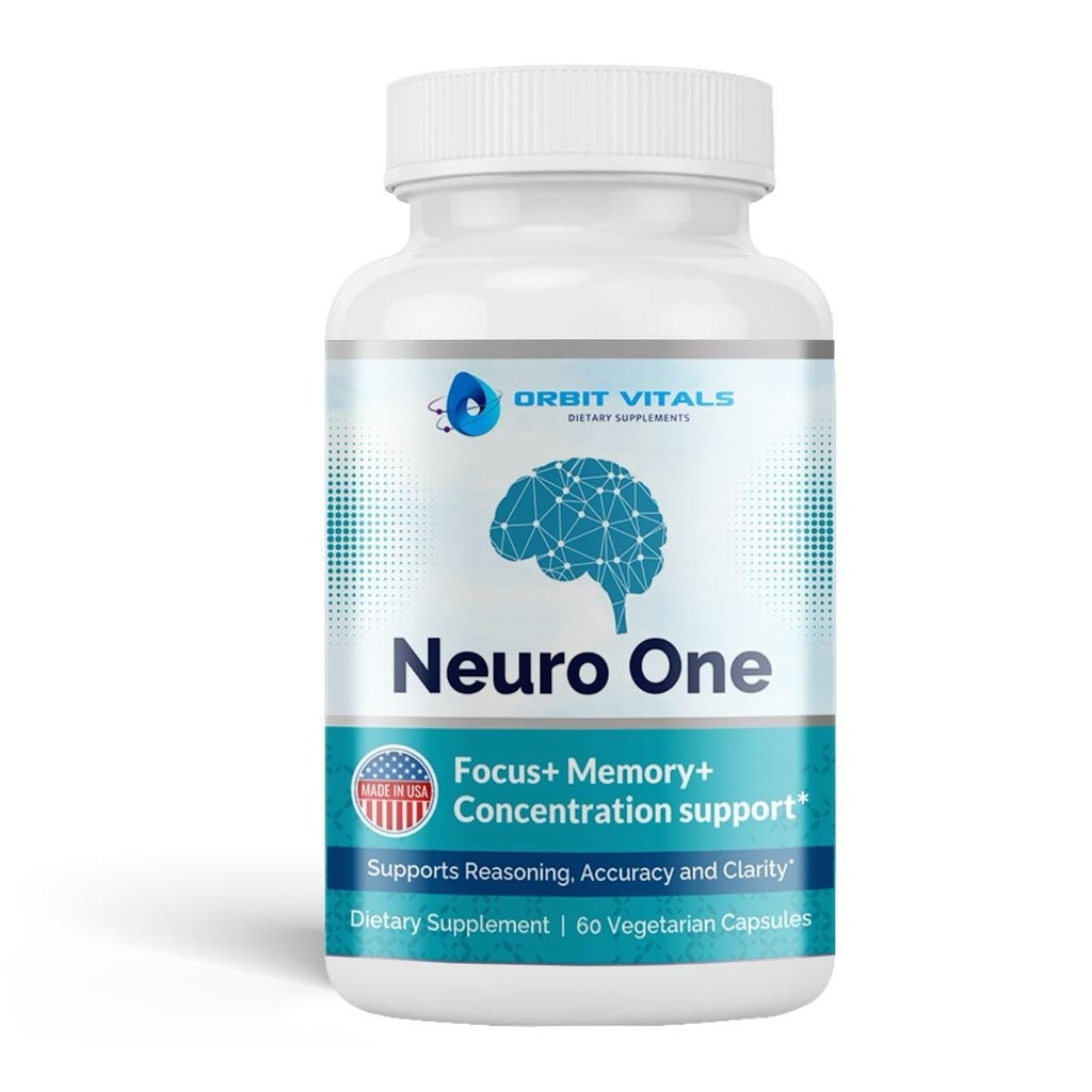 Neuro One Brain Support Supplements for Memory - Kognitiv Support - Boost Focus, Mood, Clarity, Koncentration & Mental Speed - Brain Supplement for voksne - 60 Kapsler