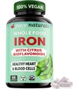 Yove 100% Vegansk hel mad Chelated Iron Supplement 18mg - smagløs, non- constipating, Gentle på Mave, Energistøtte - Glutenfri, Non- GMO, 60 kapsler