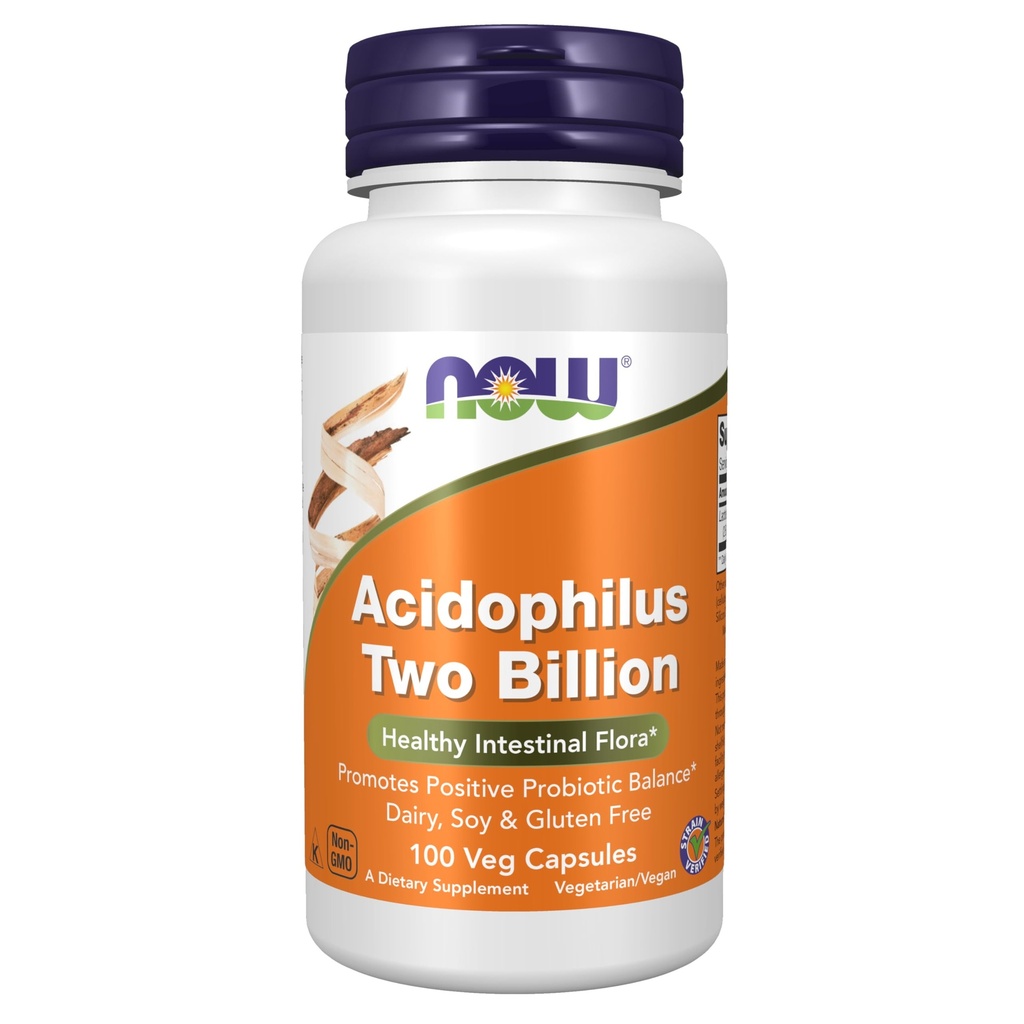 Now Foods Supplements, Acidophilus, To milliarder, Strain Verified, Sund Intestinal Flora *, 100 Veg kapsler