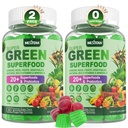 Super Green Gummies, Green Superfood Powder Alternativ w / Spirulina, Chlorella, Prebiotic Fiber, Probiotic, Fruit Veggie, Daglig frugt grøntsag til fordøjelse & Gut sundhed, Immunitet, Fokus, 120 Cts