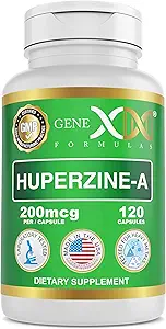 Genex Formulas Huperzine A 200mcg (120 kapsler) Name 124; Nootrop Supports Memory, Focus, and Cognitive Health - Non- GMO, Gluten Free, Vegetarian
