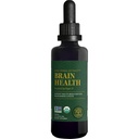 Global Healing Center Brain Health - USDA Organic Brain Supplements for Memory & Focus - Nootropics supplement til Combat Mental Fog, Avanceret Focus Factor for voksne ekstra styrke - 2 Fl Oz