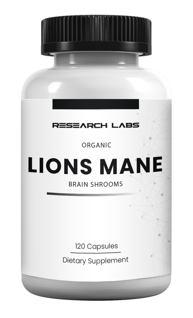 Forskning Labs Organic Lions Mane- supplement kapsler, 120 kapsler w / Patent Litropane ™, immunsystem Booster & Nootrop Brain Support Mushroom supplement. 10X Extract sammenlignelig med 18. 000 mg