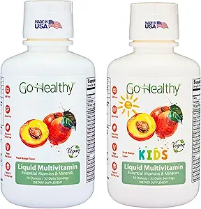 Go Sund Multivitamin til børn, Toddlers (1 flaske) og Multivitamin til kvinder, Mænd og Teens (1 flaske) Vegan, Bundle