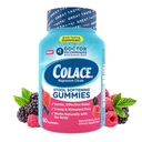 Colace afføring blødgøringsmiddel Gummies, blid Dependible Constipation Relief Magnesium Citrate Gummies, No.1 Doctor Recommended Afføringsmiddel Mærke, Berry Flavored 60ct