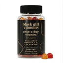 Black Girl Vitaminer Én gang om dagen - Kvinder Multivitamin Gummy - Vitamin A, B, C, E og Zink. Multivitamin til kvinder, immunforsvar. Vegansk, Glutenfri. Lavet i USA (30 dages forsyning, jordbær)