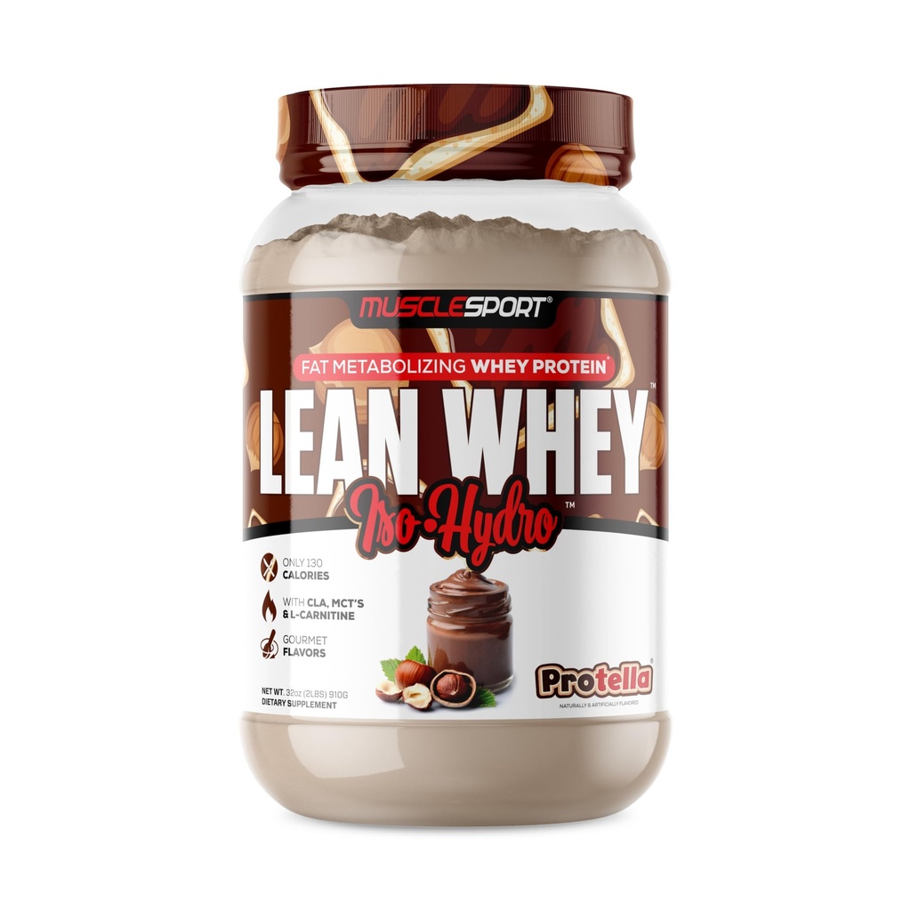 Musclesport Lean Whey Revolution ™ Protein Powder - Whey Protein Isolate - Low Calorie, Low Carb, Low Fat, Incredible Flavors - 25g Protein per Scoop - 2lb Protella