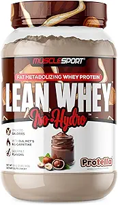Musclesport Lean Whey Revolution ™ Protein Powder - Whey Protein Isolate - Low Calorie, Low Carb, Low Fat, Incredible Flavors - 25g Protein per Scoop - 2lb Protella