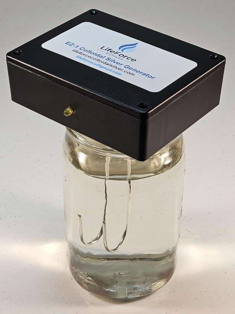 Kompakt EZ-1 Barebones Sølv Generator - Battery- drevet DIY Fresh Silver Maker - Portable Kit gør 32oz i 16 Minutter (10-Gauge)