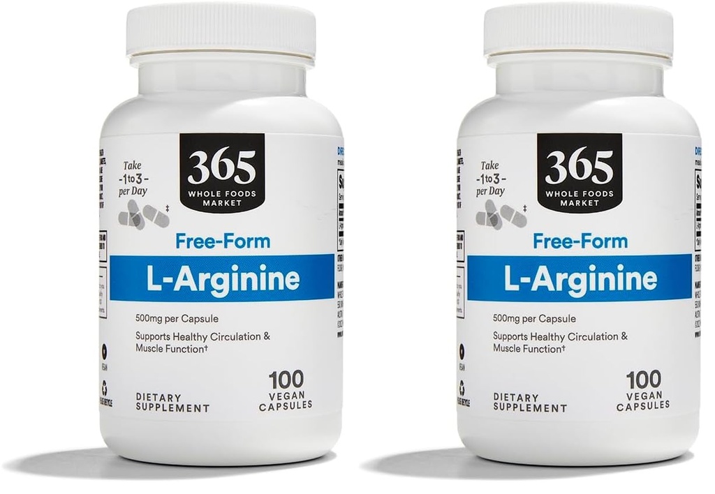 Whole Foods Market, L Arginin 500Mg 100 Veggie Caps (pakke med 2)