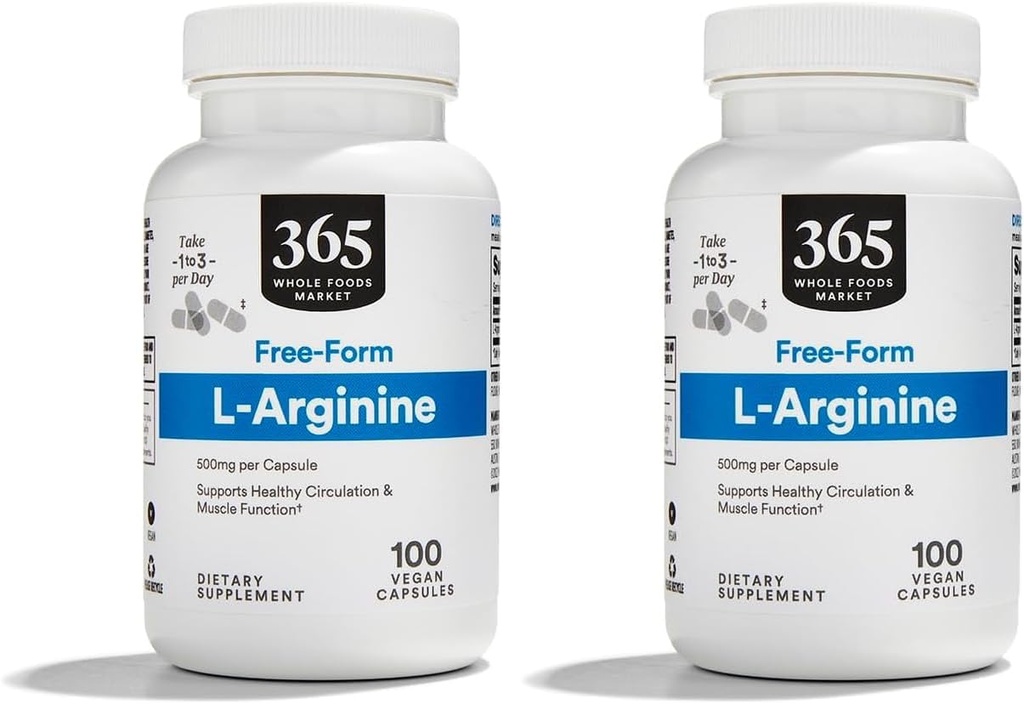 Whole Foods Market, L Arginin 500Mg 100 Veggie Caps (pakke med 2)
