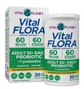 Vital Planet - Vital Flora voksne Over 55 Daglige Probiotiske 60 Millioner CFU, Diverse Strops, Organic Prebiotika, Immun og fordøjelsessygdomme Hylde Stabil Probiotika for kvinder og mænd, 30 Kapsler