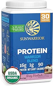 Sunwarrian Vegan Organic Protein Powder Plant- Based MSD 124; BCAA Aminosyrer Hemp Seed Soy Free Dairy Free Gluten Free Synthetic Free Non- GMO MSD 124; Berry 30 Servering MSD 124; Warrior Blend