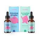 JoySpring Genius Drops & DetoxZee Herbal Bundle 124; Kids Vitaminer naturligt sourced, Non- GMO, Non- Alkoholic Liquid Formel, Immunity Helbreds Support