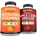 Nutrivein Premium Apple Cider Vinciferkapsler & Liposomal C-vitamin supplement Bundle: High- Absorption Vitamin C Kapsler & Apple Cider Vinciferte Kosttilskud Bundle for immunforsvar & Gut sundhed