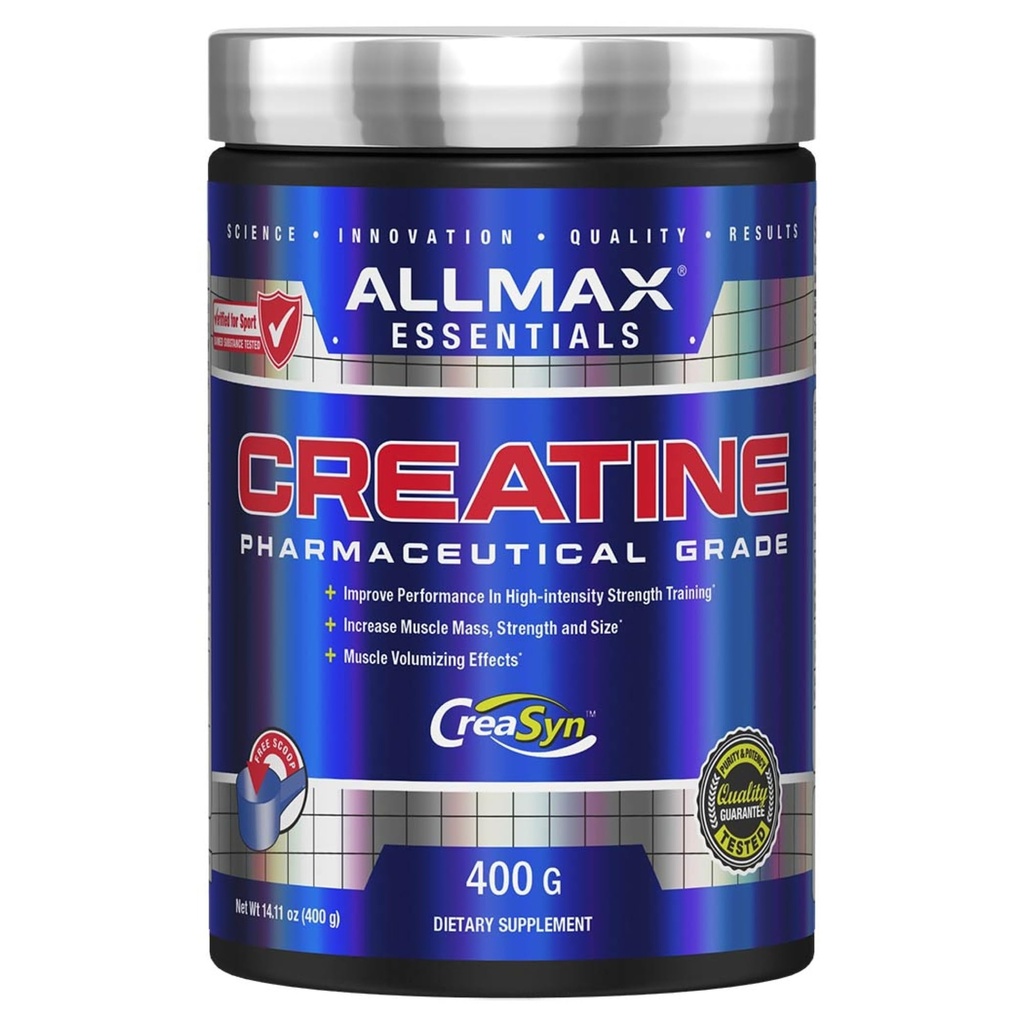 ALLMAX Nutrition - Creatin monohydrat, Mikroniseret Creatin pulver til styrke og muskel Inddrivelse, Gluten Free & hurtig Absorbing 400g