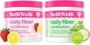 Belli Welli Daily Fiber Supplement Duo - Strawberry Lemonade & Cuckumber Lime Mint - med Collagen, Probiotika & Electrolytes - Forfriskende flavors til balanceret wellness - 32 Total Servering