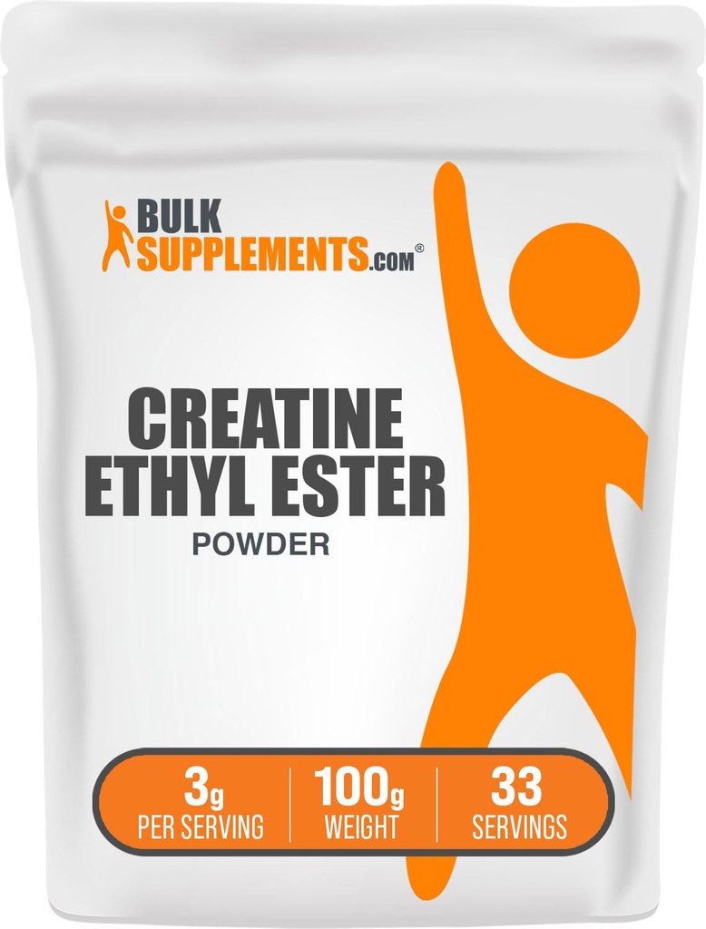 BulkSupplements.com Creatine Ethyl Ester HCl Powder - Creatine Supplement, Creatine Ethyl Ester Powder - Unflavored & Gluten Free, 3g per Serving, 100g (3,5 oz) (Pack of 1)