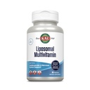 KAL Liposomal Multivitamin - høj potens Liposomal C-vitamin, D-3 og mere - Mænd og kvinder Multivitamin til kardiovaskulær og nervesystem support - 30 Servere, 60 VegCaps