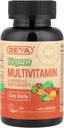 DEVA små tabletter Vegan multivitaminer til kvinder & mænd, Multivitamin med jern, Mineral supplement, C-vitamin, B-vitamin kompleks, B12-vitamin, E-vitamin, zink, gluten fri, 90 tabletter