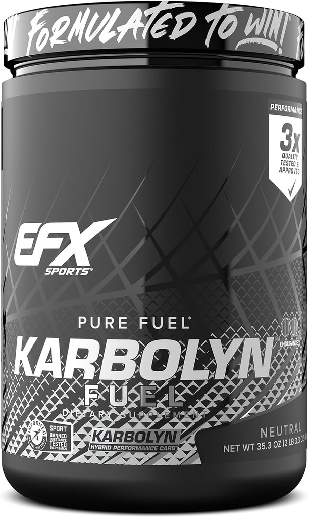 EFX Sports Karbolyn Brændstof • 124; Fast- Absorbing Carbodiate Powder • 124; Carb Belastning, Vedvarende energi, Quick Recovery • 124; Stimulant Gratis • 124; 20 Servere (Neutral)