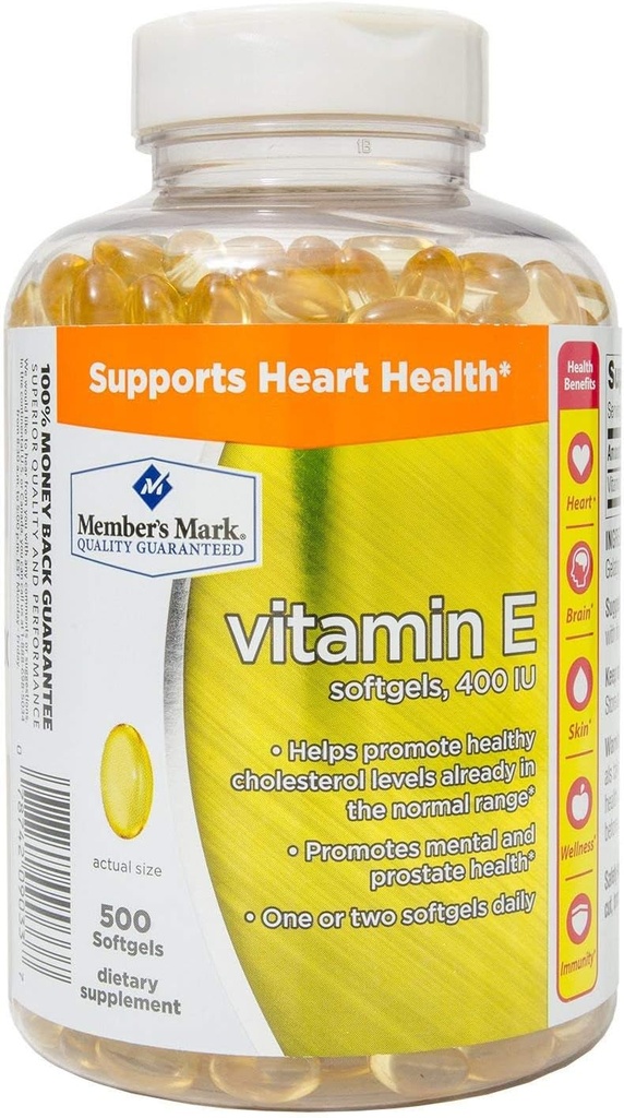 Medlemmernes Mark Vitamin E 400 IE Kosttilskud (500 Tæl)