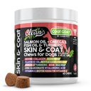 Lakseolie Omega 3 Fish Oil for Dogs Skin and Coat Supplementet 124; Hund Collagen Aloe Vera Biotin Keratin Flaxseed Nettle Leaf Sea Kelp Hyaluronic Acid Brewers Gær Vitamin A - Coat Geder