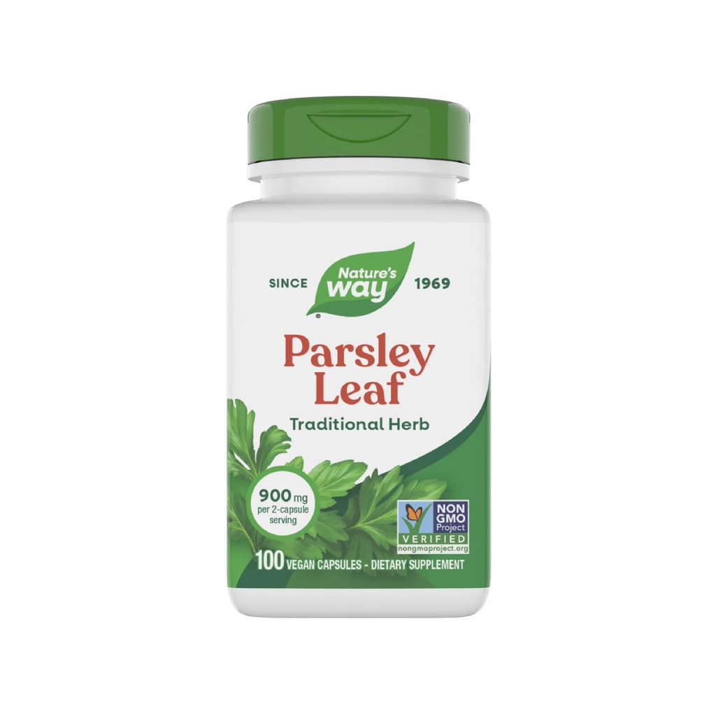 Nature 's Way Premium Herbal Persley Leaf giver Chlorophyll, 100 Veganske kapsler