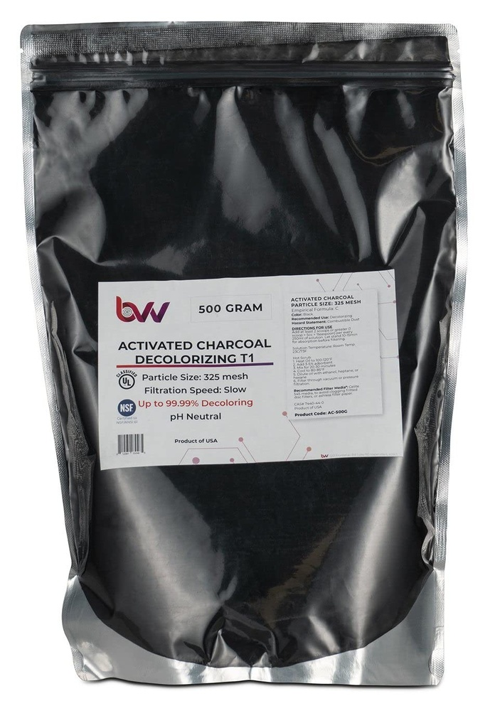 BVV Aktiveret Hardwood Carbon Dekolorisering T1 (100% Hardwood Charcoal) -1000 Grams