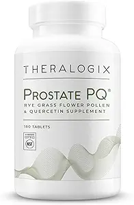 Theralogix Prostate PQ - Rye Grass Pollen Extract & Quercetin Supplement - 90- Day Supply - Antioxidant Support til Prostate & Pelvic Sundhed & Urinary Tract Funktion * - NSF Certified - 180 tabletter