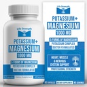 Life Strength, Potassium Magnesium Supplement 1000mg - 90 Capsules – Potassium & Magnesium Complex with Aspartate, Glycinate, Oxide, Gluconate & Citrate – Muscle, Leg & Electrolyte Support