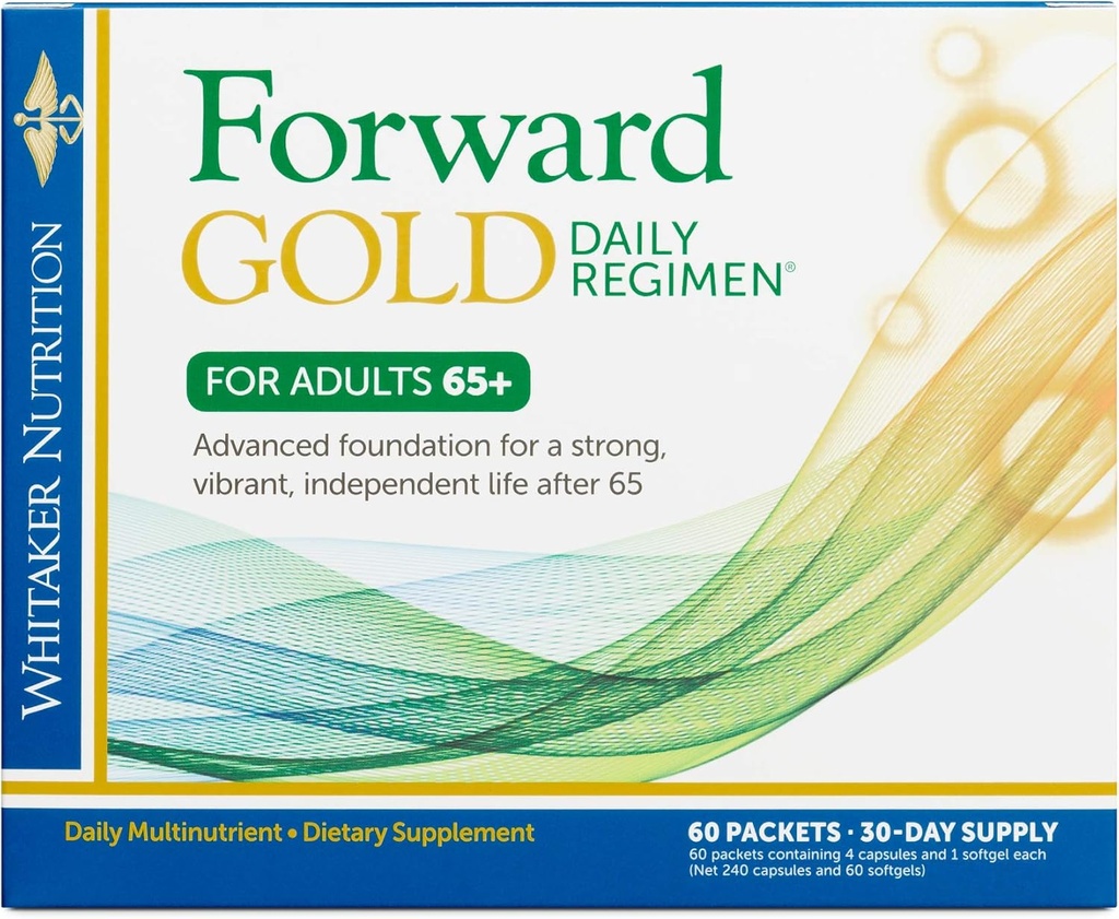 Dr. Whitaker's Forward Gold Daily Regimen Multi-Nutrient Vitamin Supplement for Adults 65+, 60 Packets (30-Day Supply)