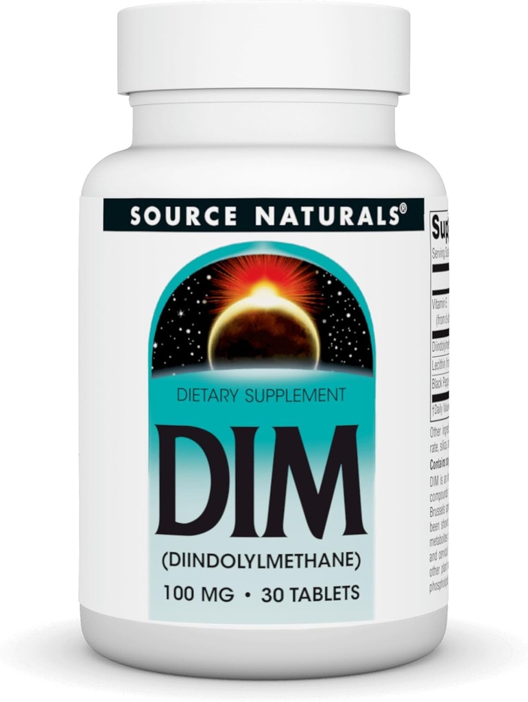 Source Naturals DIM, Diindolylmethan, 100mg - 30 tabletter