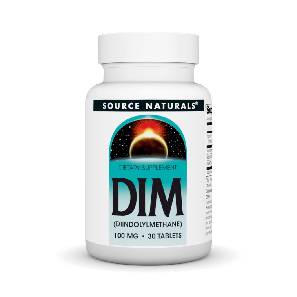 Source Naturals DIM, Diindolylmethan, 100mg - 30 tabletter