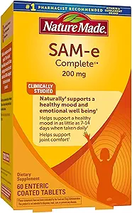 Nature Made SAM-e 200 mg Complete, Dietary Supplement for Mood Support, 60 Tablets, 30 Day Supply