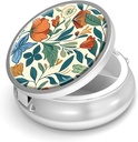 Pill Box-3 Segment Lille Pill sag for purse & Pocket Mini Metal Pill Holder Travel Pill Container til at holde kosttilskud vitaminer BPA- Gratis (Floral Mønster)