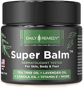 Daily REMEDY Tea Tree Oil Extra Strength Super Balm - Atleter Foot Cream Combat Ringorm, Jock Itch, Nail Issues - Nourishes Cracked Itchy Skin on Body & Feet - Made in USA (2 Pack)