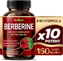 GriMed Berberine Supplement 9,500mg med Ceylon kanel Bitter Melon understøtter sundt immunsystem - Lavet i USA