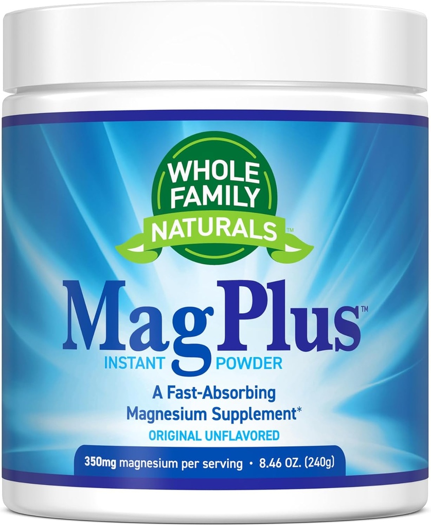 Magnesium pulver supplement - MagPlus - Natural Calm Magnesium drink - Magnesium supplement til muskler, søvn og obstipation Relief (Unflavored)
