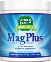Magnesium pulver supplement - MagPlus - Natural Calm Magnesium drink - Magnesium supplement til muskler, søvn og obstipation Relief (Unflavored)