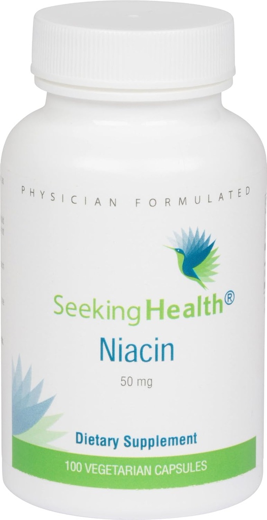 Søg Health Niacin - tillæg til biotilgængelig Niacin - understøtter energiproduktion & hudsundhed - Skin Supplement Formel - 50 mg, 100 kapsler