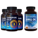 Bioemblem antarktisk krill olie supplement gurkemeje med klinisk undersøgt turmiPure - fælles støtte, sund inflammation gurkemeje kosttilskud