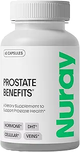 Nuray Prostata Support til mænd og kvinder med Saw Palmetto, C-vitamin, E-vitamin, zink, Stikkende Nettle & Alpha Lipoic Acid - 60 Vegetariske kapsler